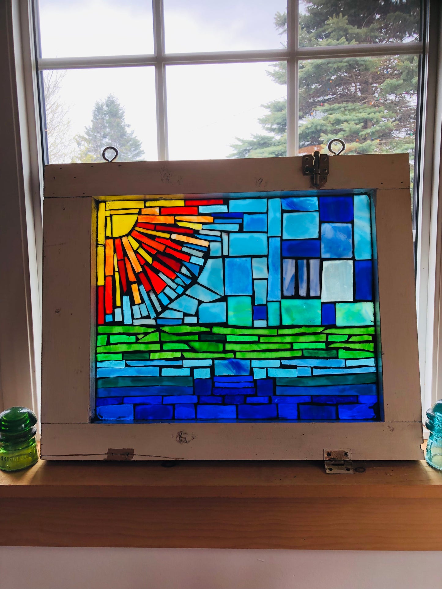 Sunshine Glass Mosaic Lucky Clover Candles