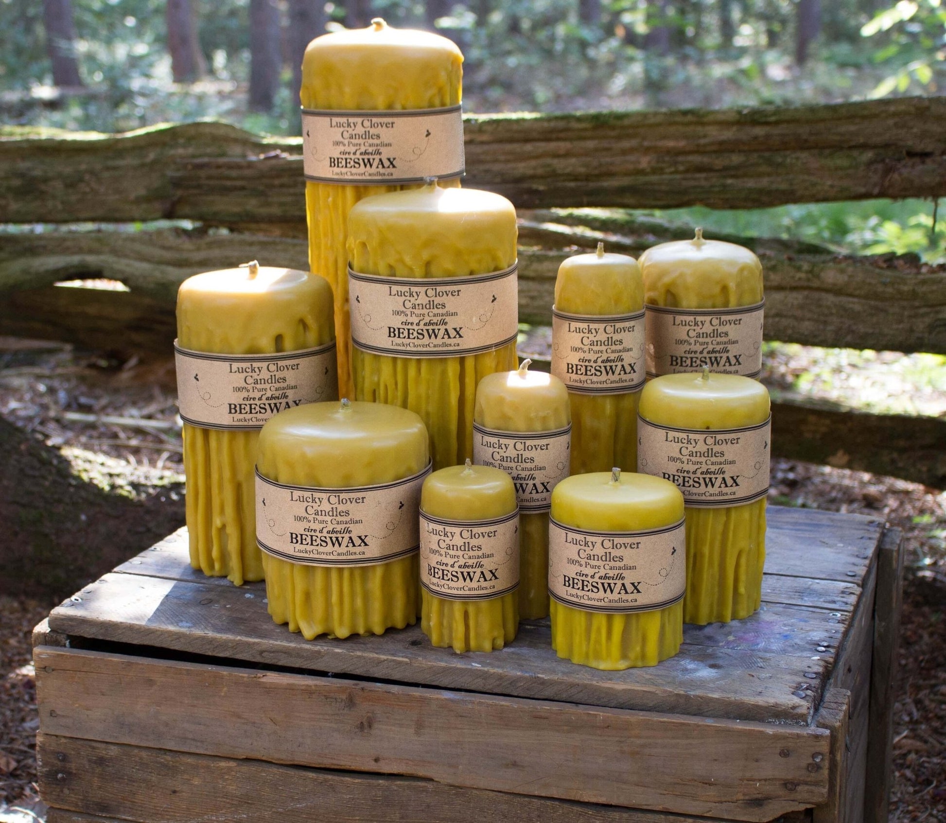 Dripped Beeswax Candles - Lucky Clover Candles
