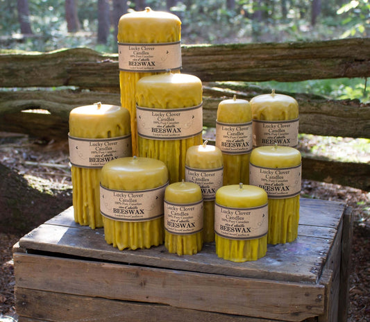 Dripped Beeswax Candles - Lucky Clover Candles